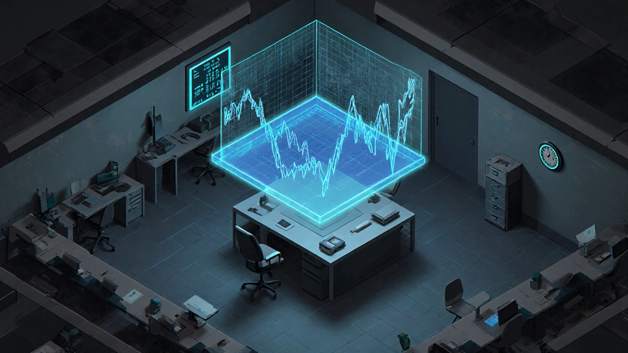 Quiet trading floor with thin order‑book hologram at 02:30 UTC.