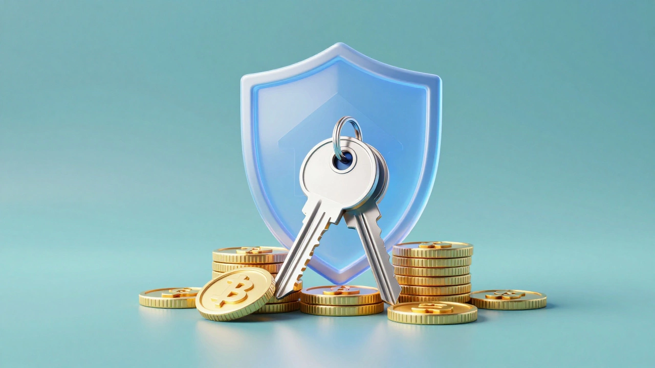 House keys on coins representing a secured loan option