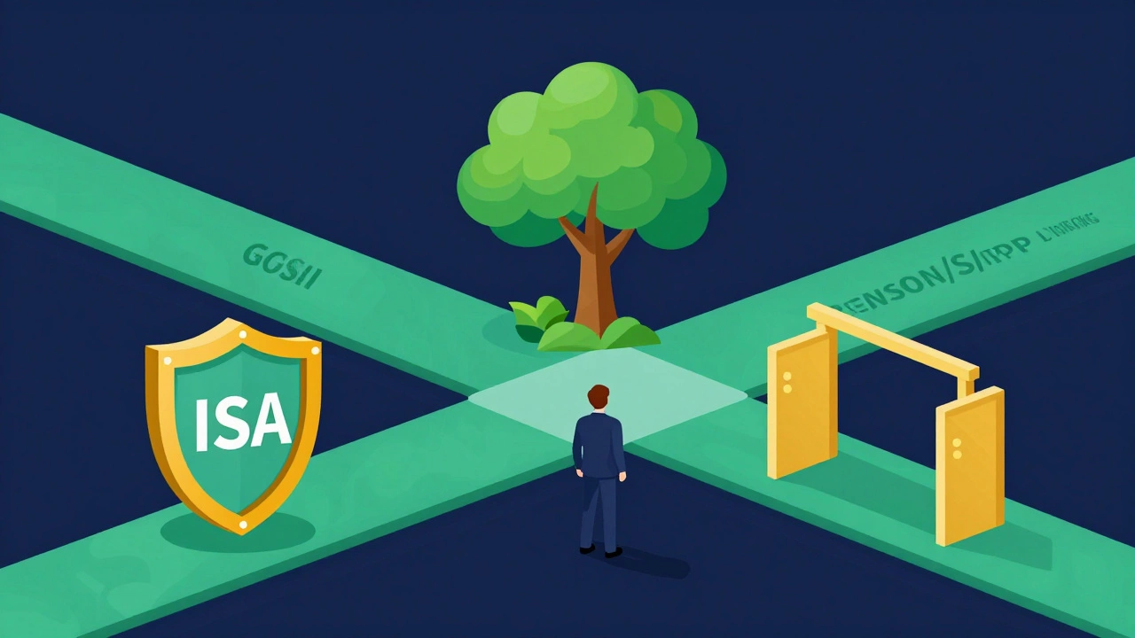 A person at a financial crossroads choosing between different investment paths.