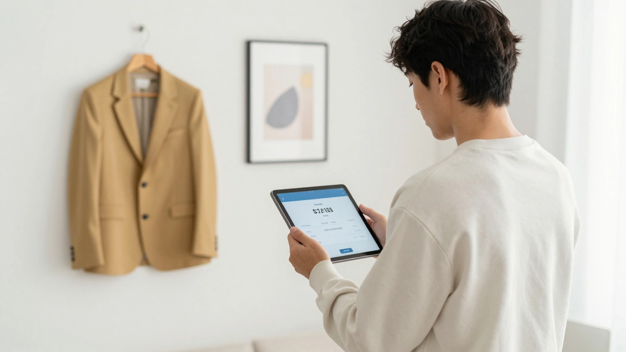 A person reviewing their growing savings account on a tablet