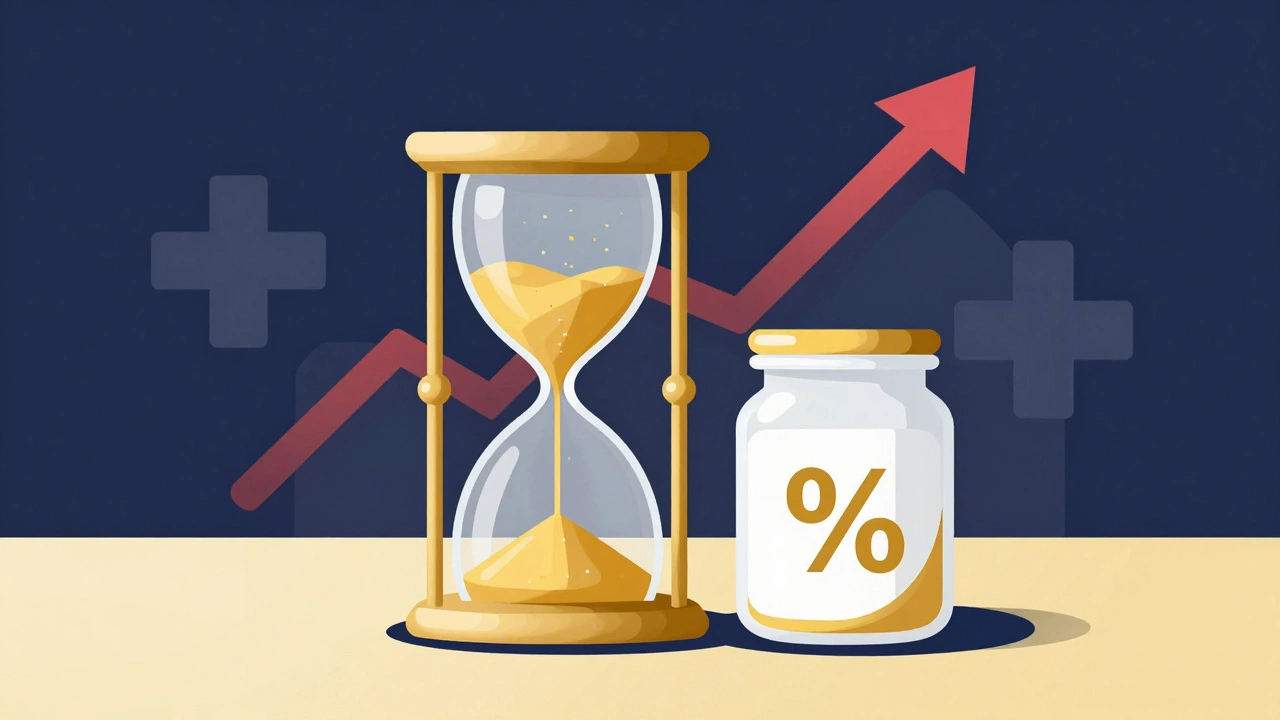 Abstract illustration of retirement savings, inflation, and healthcare costs.