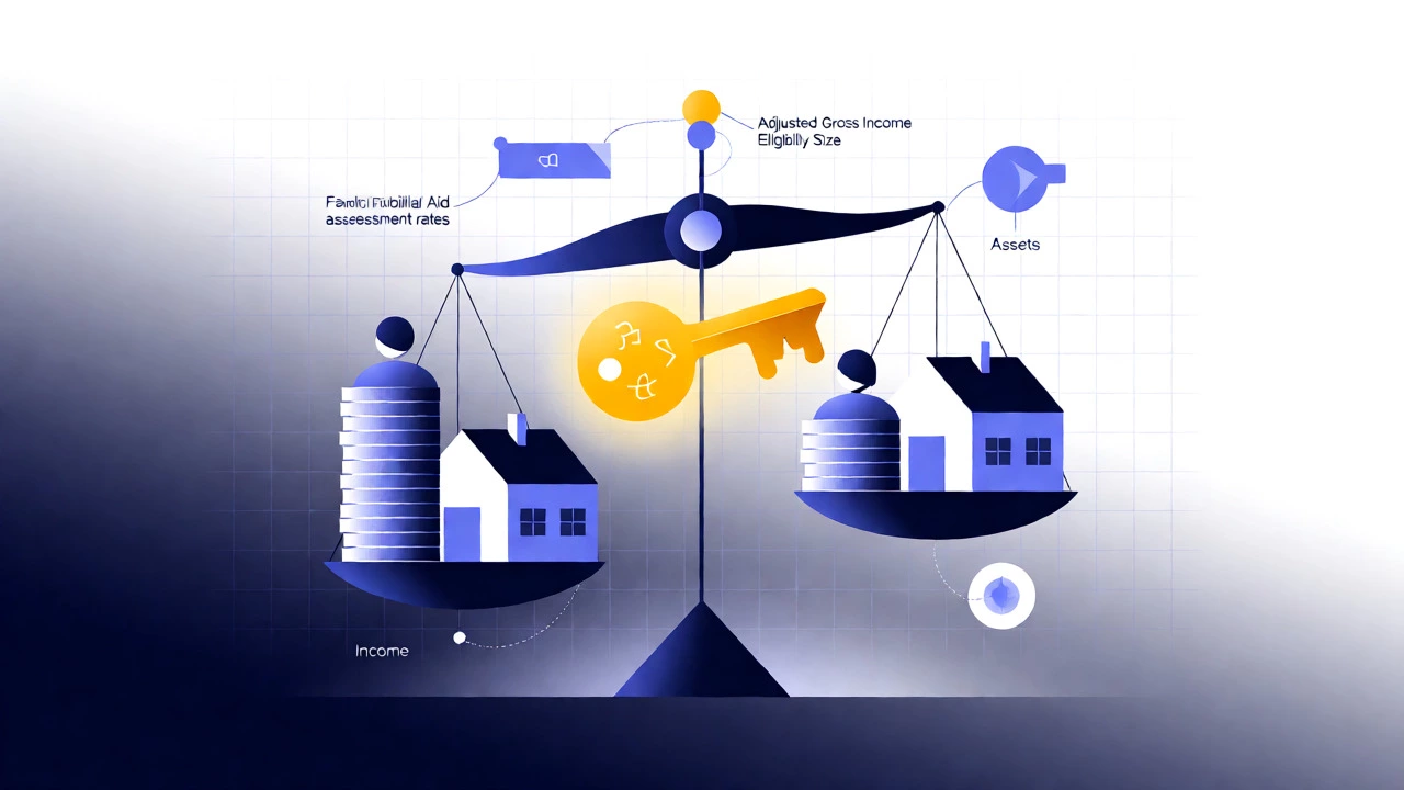 Conceptual illustration of balanced financial aid factors