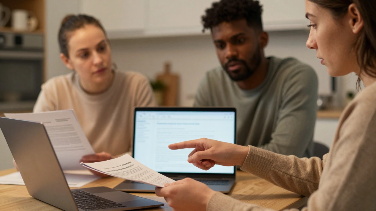 Family discussing financial options and loan alternatives at a table