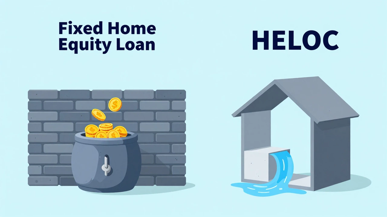 Visual metaphor comparing fixed loans versus flexible credit lines