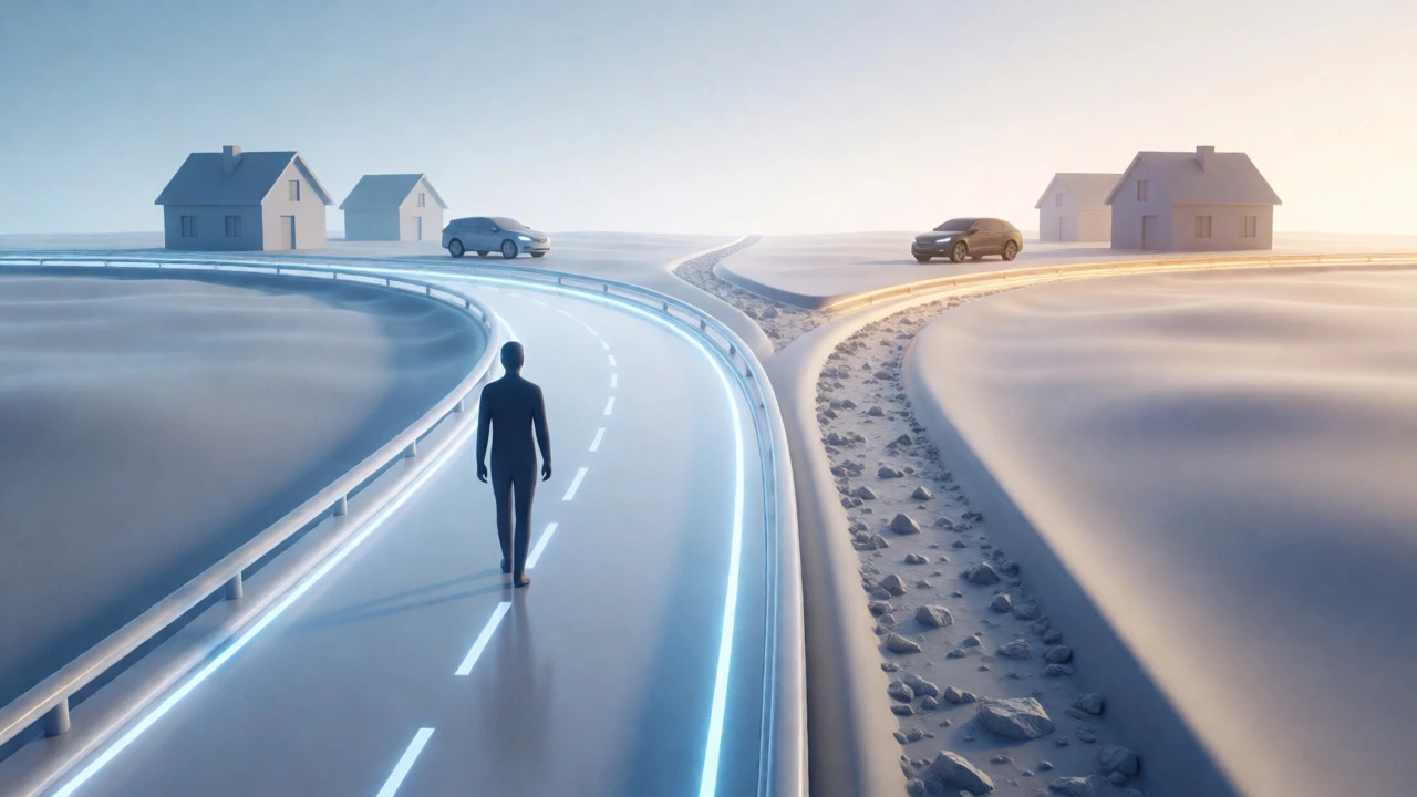 Digital pathway visualization showing the advantage of crossing the 700 credit score threshold.