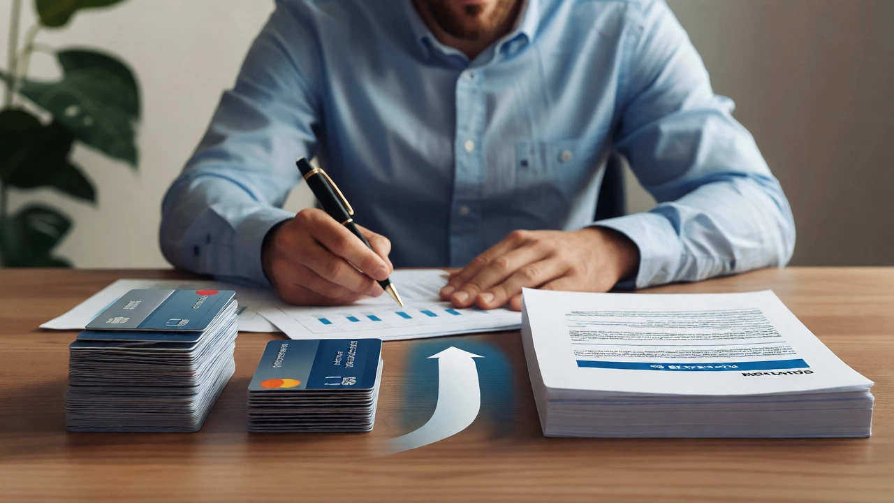 Man consolidating credit card debt into a single mortgage